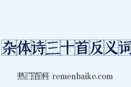 杂体诗三十首反义词是什么意思的图片